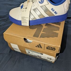 Adidas Kids R2-D2 Sneakers - White, Blue, and Silver